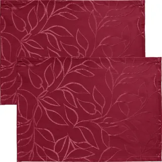 Erwin Müller Platzset Outdoor-Tischset "Terrassa" 2er-Pack, abwaschbar Blatt rot