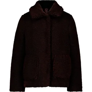 Cartoon Plüschjacke Damen mit Kragen Dunkelbraun 44