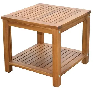 Sunfun Diana Garten-Beistelltisch  (L x B x H: 44,5 x 44,5 x 40,5 cm, Akazie, Rechteckig, Naturbraun)