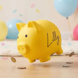 Personalisierte Sparschwein Kinder mit Name – Unzerbrechliche Spardose für Mädchen & Jungen, Personalisiertes Sparschwein – das individuelle Geschenk zur Taufe, Kommunion, Geburt oder zum Geburtstag