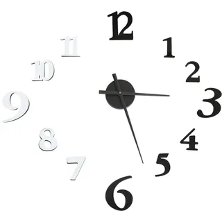 vidaXL 3D-Wanduhr 100,0 cm Modernes Design schwarz/weiß