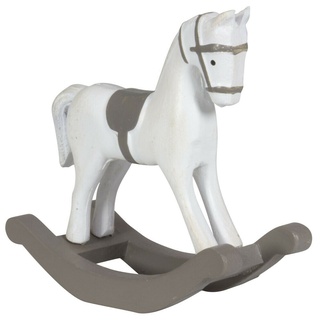 Pferd Schaukelpferd Tischdekoration 26 cm Weiß aus Holz