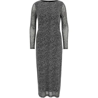 Zero Damen Maxikleid mit Leoprint GreyBlack,36 - 36