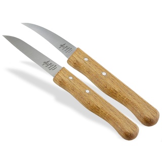 Gemüsemesser 2er Set aus Solingen Obstmesser Schälmesser Allzweckmesser Made in Germany Universal Messer mit Rostfreier Messerklinge Küchenmesser mit Holzgriff aus Buche