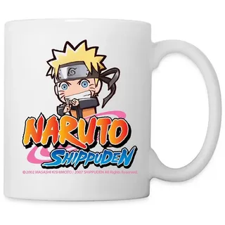 Spreadshirt Tasse Naruto Shippuden Ninja Logo Tasse, Keramik weiß