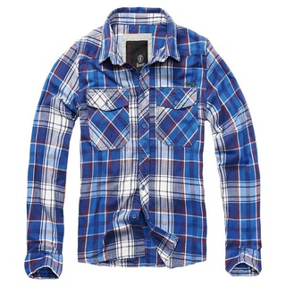 Brandit Langarmhemd Check Shirt Long Sleeve blau L247Group GmbH