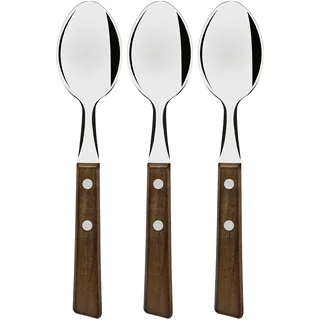 Tramontina Tradicional Löffel Set mit Naturholz-Griffen, 3er Set, Rostfreier Edelstahl, Tafellöffel
