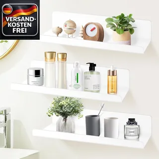 Wandregal 30cm ohne Bohren selbstklebend für Bad Küche Wohnzimmer weiß