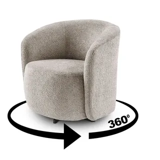 Lookway Drehsessel SWING 360° Bequemer Drehstuhl, 78x80x75 cm beige