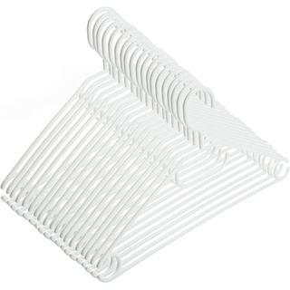 Centi Kleiderbügel 10 Kleiderbügel weiß Kunststoff mit drehbaren Haken, 41 cm, platzsparend Kleiderbügel Plastik weiß weiß