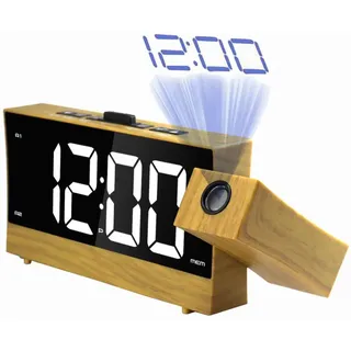 Led-projektionswecker Mit Radio, Einstellbarem Sleep-timer Und Digitaluhr (eu-stecker 100-240 V)
