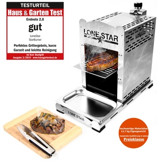 LoneStar StarBurner Edelstahl Steak Gasgrill Hochtemperatur Grill, Beef maker Oberhitzegrill bis 800°C, Outdoor Gas Grill, Steaks Grillen wie ein ...