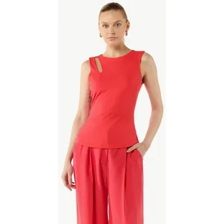 comma Muskelshirt T-Shirt Jersey-Top mit Cut-Out an der Schulterpartie rosa