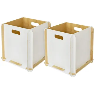 HMF Aufbewahrungsbox 32 x 32 x 32 cm 2-tlg. weiß