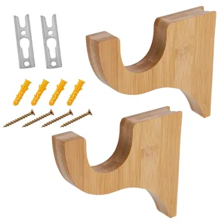 Goktvai 2stk Holz-Vorhang-Stangen-Träger, 8,9cm Eck-Träger für 5,1cm Stange Holz-Vorhang-Stangen-Halter für Dusch-Vorhänge Kleiderschrank Badezimmer Schlafzimmer Wohnzimmer Küche