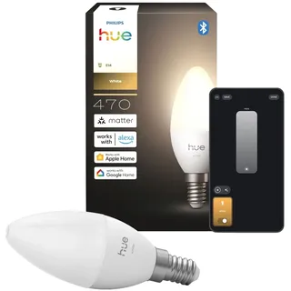 Philips Hue Leuchtmittel E14 Kerzenform 2.700 K 470,m 3,9 W