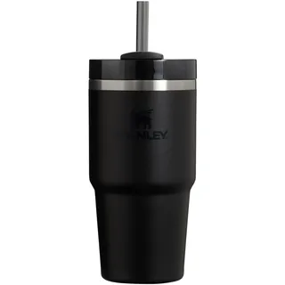Stanley Quencher H2.0 FlowState vakuumisolierter Becher aus Edelstahl mit Deckel und Trinkhalm, für Wasser, Eistee oder Kaffee, Smoothie und mehr, Schwarz 2.0, 0,6 l