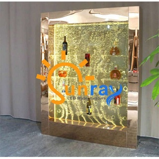 JVmoebel Wandregal, LED Wasser Wand Regal Bar Ausgefallene Regale Schrank Glas Wände weiß