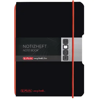 Herlitz Notizheft my.book flex A6 kariert Schwarz