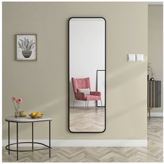 Boromal Wandspiegel Spiegel Schwarz Rechteckig Wand mit Rahmen eckig / abgerundet Flur, für Badzimmer/Ankleidezimmer/Wohnzimmer,unbrechbarer Spiegel schwarz