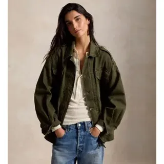 Polo Ralph Lauren für Damen. 211A93153001 Grüne, kurz geschnittene Jacke (XS), Lässig, Baumwolle, Langarm