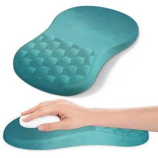 Mauspad mit Handgelenkauflage,Ergonomisches Mousepad zur Linderung von Schmerzen im Karpaltunnel, Memory-Schaum mit Rutschfester Gummi-Basis Office Mat für Computer, Laptop, Desktop (Grün)