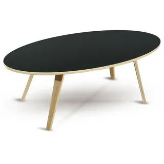 dasmöbelwerk Couchtisch Couchtisch Beistelltisch ARVIKA Skandinavisch Tisch oval 120cm Schwarz schwarz