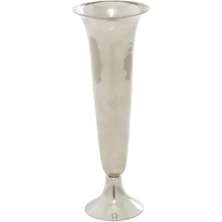The Novogratz Dekorative Vase aus Aluminium, Metall, geriffelt, Tafelaufsatz, Blumenvase für Heimdekoration, 10,2 x 10,2 x 25,4 cm, silberfarben