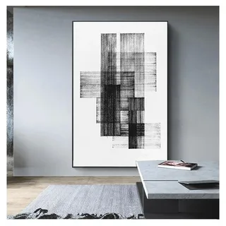 Leinwandgemälde, Poster und Drucke, Wandkunst, Bilder für Wohnzimmer, abstrakte Kunst, Poster, nordische moderne schwarze und weiße Strichzeichnungen, 80 x 120 cm, rahmenlos