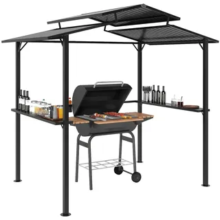 Outsunny Grillpavillon 2,5 x 1,6 m Schwarz