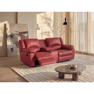 Relaxsofa 2-Sitzer - Rindsleder - Rot - AROMA