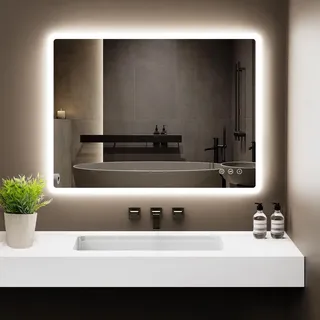 gimbelen Badezimmerspiegel 800 x 600 mm Silber