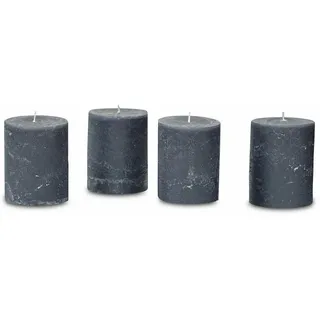 Mirabeau Stumpenkerze Kerze 4er Set Virrans anthrazit (4er Set, 4er Set), none schwarz