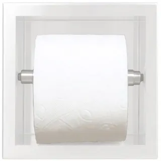 KOLMAN Toilettenpapierhalter WALL BOX PAPER 1 Unterputz Wandnische Toilettenpapierhalter in Weiß weiß 17.3 cm x 17.3 cm x 8.7 cm