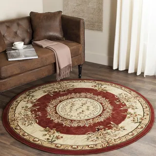 Highdi Teppich Rund 100cm Barock Vintage Blumen Teppich Flauschig Weich Rutschfest Modern für Wohnzimmer Schlafzimmer Klassiker