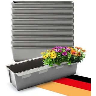 BigDean Blumenkasten 37 x 13 x 9,5 cm Grau