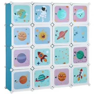 Kinderregal,16 Fächern Kinderschrank, Aufbewahrungsschrank Steckregal LPC902Q01