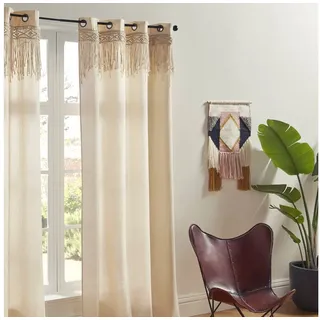 Atmosphera Créateur d'intérieur Atmosphera - Vorhang Rituality aus Makramee - 140 × 260 cm - beige