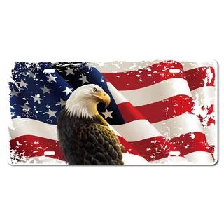 CREATCABIN Amerika Metall Vintage Blechschild Adler Wanddekor Dekoration Für Zuhause Happy Independence Day Wandkunst Küche Bar Pub Zimmer Garage Vintage Retro Poster Plaque 12x6inch