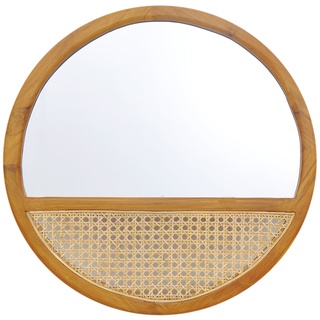 Wandspiegel SIT Spiegel Gr. B/H/T: 60 cm x 60 cm x 3 cm Ø 60 cm, rund, mit Rattan, beige (natur) Wandspiegel