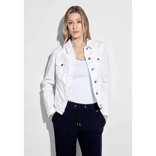 Jeansblazer CECIL Gr. M (40), weiß (white) Damen Blazer in Farbe
