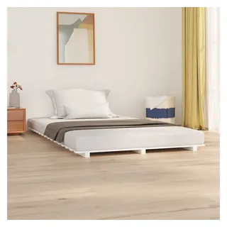 vidaXL Massivholzbett 120 x 200 cm Weiß