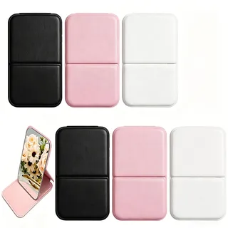 JazRvr 6 Stück Taschenspiegel Klappbar, Mini Spiegel, 10,5 x 7 cm, Handspiegel Klein Für Reise Und Unterwegs, Kleiner Spiegel In Pink Weiß Schwarz, Praktischer Kosmetikspiegel Mit Klappbarem Design