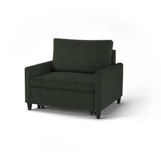 Mid.you Schlafsessel Sydney, Dunkelgrün, Holz, Metall, 95x89.5x103.5 cm, Made in EU, Liegefunktion, Wohnzimmer, Sofas & Couches, Schlafsofas, Schlafsofas mit Bettkasten
