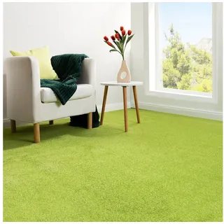 Steffensmeier Teppichboden Ibiza, Rechteckig, Kurzflor Teppich, Wohnzimmer grün 100 cm x 300 cm