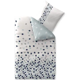 CelinaTex Fashion Bettwäsche 155x200 cm 2teilig Baumwolle, Bettgarnitur für Sommer und Winter, Ganzjährig, Bettbezug, Bettenset, Schöner Wohnen Iris Punkte Weiß Blau Grau
