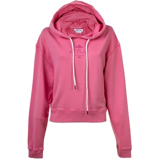REPLAY Damen Sweatshirt - Kapuzenpullover, Hoodie, Logo, Bio-Baumwolle Pink XS