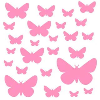 PREMYO 25 Schmetterlinge Wandsticker Kinderzimmer Mädchen - Wandtattoo - Wandaufkleber Selbstklebend Rosa