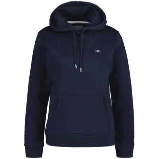 GANT Damen Sweatshirt - REGULAR SHIELD HOODIE, Kapuzen-Pullover, Logo Blau / XS
