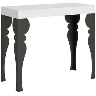 Itamoby Ausziehbare Konsole 90x40/196 cm Paxon Small Premium White Ash Anthrazitrahmen